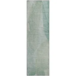 Luxury Washable Indoor/Outdoor Ravenna Aqua 2\'3\" x 7\'6\" Runner Rug