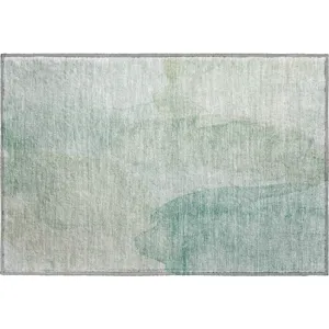 Luxury Washable Indoor/Outdoor Ravenna Aqua 1\'8\" x 2\'6\" Rug