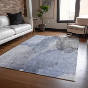 Luxury Washable Indoor/Outdoor Ravenna Blue 3\' x 5\' Rug