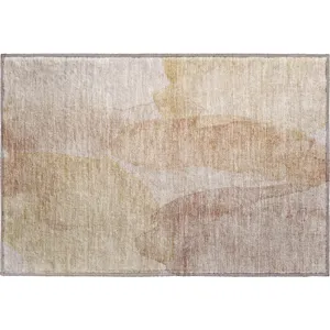 Luxury Washable Indoor/Outdoor Ravenna Coral 1\'8\" x 2\'6\" Rug