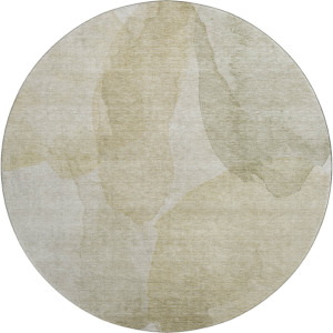 Luxury Washable Indoor/Outdoor Ravenna Putty 8' x 8' Round Rug