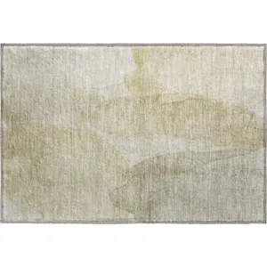 Luxury Washable Indoor/Outdoor Ravenna Putty 1\'8\" x 2\'6\" Rug