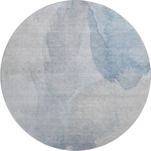 Luxury Washable Indoor/Outdoor Ravenna Sky 8' x 8' Round Rug