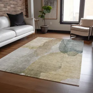 Luxury Washable Indoor/Outdoor Ravenna Wheat 10\' x 14\' Rug