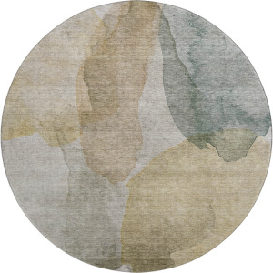 Luxury Washable Indoor/Outdoor Ravenna Wheat 8' x 8' Round Rug