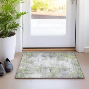 Luxury Washable Indoor/Outdoor Ravenna Aloe 1\'8\" x 2\'6\" Rug