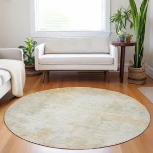 Luxury Washable Indoor/Outdoor Ravenna Linen 8\' x 8\' Round Rug
