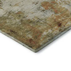 Luxury Washable Indoor/Outdoor Ravenna Olive 1\'8\" x 2\'6\" Rug