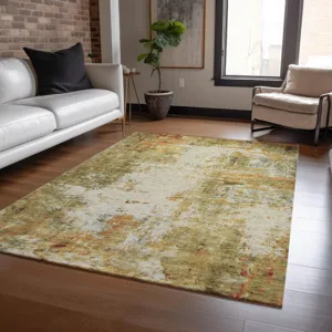 Luxury Washable Indoor/Outdoor Ravenna Olive 8\' x 10\' Rug