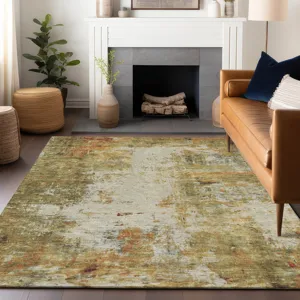 Luxury Washable Indoor/Outdoor Ravenna Olive 8\' x 10\' Rug