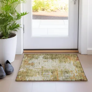 Luxury Washable Indoor/Outdoor Ravenna Olive 1\'8\" x 2\'6\" Rug