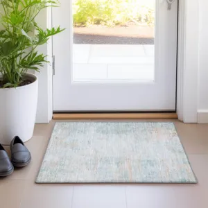 Luxury Washable Indoor/Outdoor Ravenna Seafoam 1\'8\" x 2\'6\" Rug