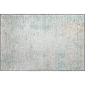 Luxury Washable Indoor/Outdoor Ravenna Seafoam 1\'8\" x 2\'6\" Rug