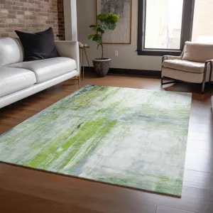 Luxury Washable Indoor/Outdoor Ravenna Aloe 9\' x 12\' Rug
