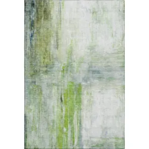 Luxury Washable Indoor/Outdoor Ravenna Aloe 9\' x 12\' Rug