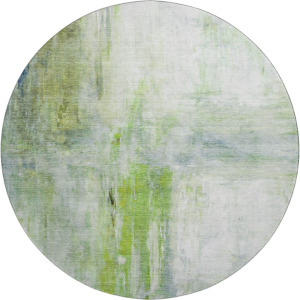 Luxury Washable Indoor/Outdoor Ravenna Aloe 8' x 8' Round Rug