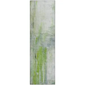 Luxury Washable Indoor/Outdoor Ravenna Aloe 2\'3\" x 7\'6\" Runner Rug