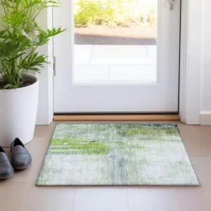 Luxury Washable Indoor/Outdoor Ravenna Aloe 1\'8\" x 2\'6\" Rug