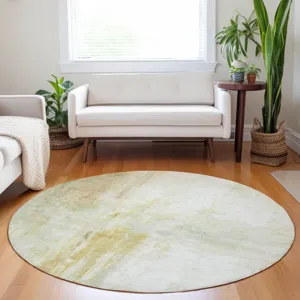 Luxury Washable Indoor/Outdoor Ravenna Linen 8\' x 8\' Round Rug