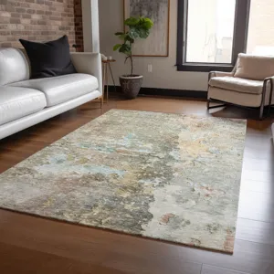 Luxury Washable Indoor/Outdoor Ravenna Brown 2\'6\" x 3\'10\" Rug