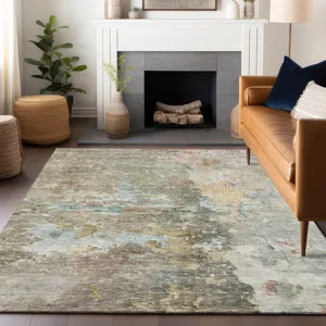 Luxury Washable Indoor/Outdoor Ravenna Brown 2\'6\" x 3\'10\" Rug