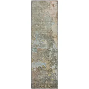 Luxury Washable Indoor/Outdoor Ravenna Brown 2\'3\" x 7\'6\" Runner Rug