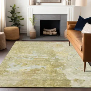 Luxury Washable Indoor/Outdoor Ravenna Gold 3\' x 5\' Rug