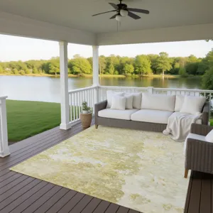 Luxury Washable Indoor/Outdoor Ravenna Gold 3\' x 5\' Rug