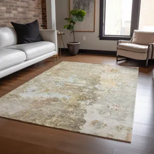 Luxury Washable Indoor/Outdoor Ravenna Khaki 2\'6\" x 3\'10\" Rug