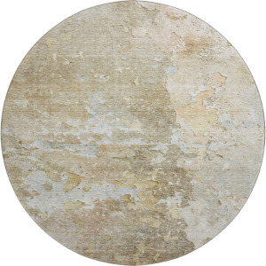 Luxury Washable Indoor/Outdoor Ravenna Khaki 8' x 8' Round Rug