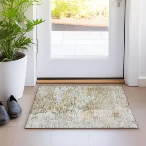 Luxury Washable Indoor/Outdoor Ravenna Khaki 1\'8\" x 2\'6\" Rug