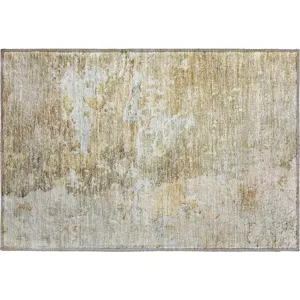 Luxury Washable Indoor/Outdoor Ravenna Khaki 1\'8\" x 2\'6\" Rug
