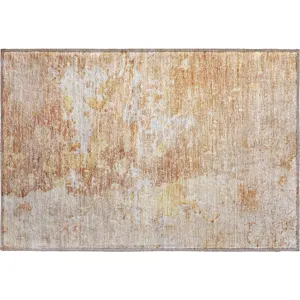 Luxury Washable Indoor/Outdoor Ravenna Salmon 1\'8\" x 2\'6\" Rug