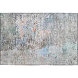 Luxury Washable Indoor/Outdoor Ravenna Taupe 1\'8\" x 2\'6\" Rug