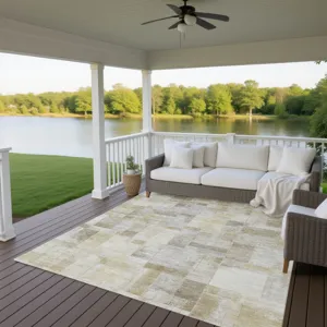 Luxury Washable Indoor/Outdoor Ravenna Beige 5\' x 7\'6\" Rug
