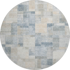 Luxury Washable Indoor/Outdoor Ravenna Denim 8' x 8' Round Rug