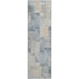 Luxury Washable Indoor/Outdoor Ravenna Denim 2\'3\" x 7\'6\" Runner Rug