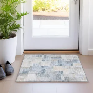 Luxury Washable Indoor/Outdoor Ravenna Denim 1\'8\" x 2\'6\" Rug