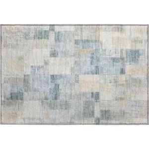 Luxury Washable Indoor/Outdoor Ravenna Denim 1\'8\" x 2\'6\" Rug