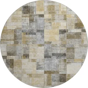 Luxury Washable Indoor/Outdoor Ravenna Granite 8\' x 8\' Round Rug