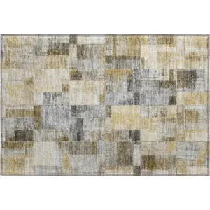 Luxury Washable Indoor/Outdoor Ravenna Granite 1\'8\" x 2\'6\" Rug
