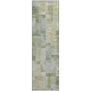 Luxury Washable Indoor/Outdoor Ravenna Sage 2\'3\" x 7\'6\" Runner Rug