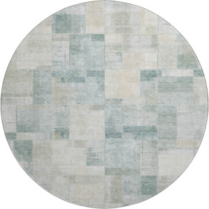 Luxury Washable Indoor/Outdoor Ravenna Seafoam 8' x 8' Round Rug