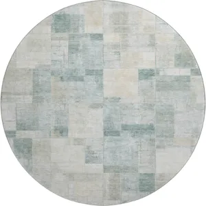 Luxury Washable Indoor/Outdoor Ravenna Seafoam 8\' x 8\' Round Rug