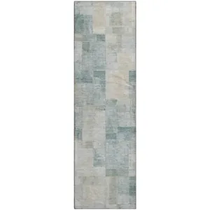 Luxury Washable Indoor/Outdoor Ravenna Seafoam 2\'3\" x 7\'6\" Runner Rug