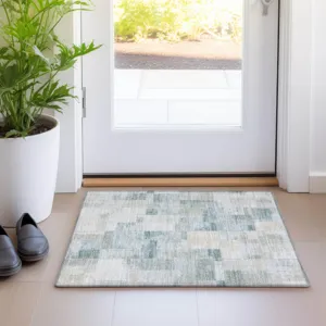 Luxury Washable Indoor/Outdoor Ravenna Seafoam 1\'8\" x 2\'6\" Rug