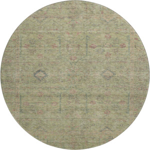 Luxury Washable Indoor/Outdoor Ravenna Aloe 8' x 8' Round Rug
