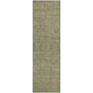 Luxury Washable Indoor/Outdoor Ravenna Aloe 2\'3\" x 7\'6\" Runner Rug