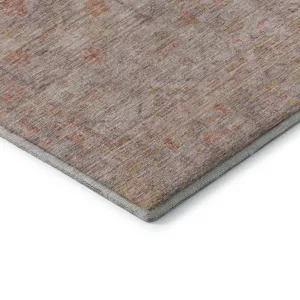 Luxury Washable Indoor/Outdoor Ravenna Coral 2\'3\" x 7\'6\" Runner Rug