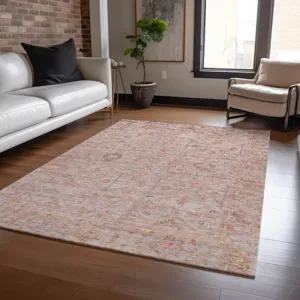 Luxury Washable Indoor/Outdoor Ravenna Coral 10\' x 14\' Rug